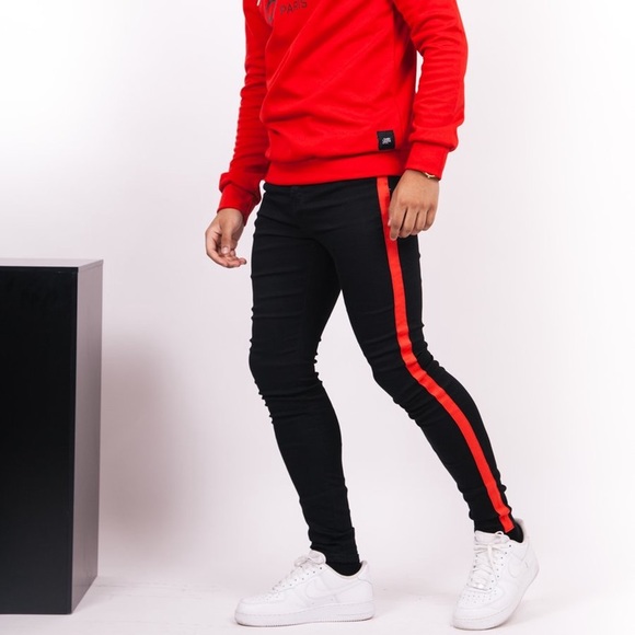 Sixth June black skinny jeans with red stripe - Picture 2 of 9
